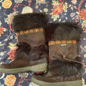 Vintage Tecnica Fur Apres Ski Boots US 8